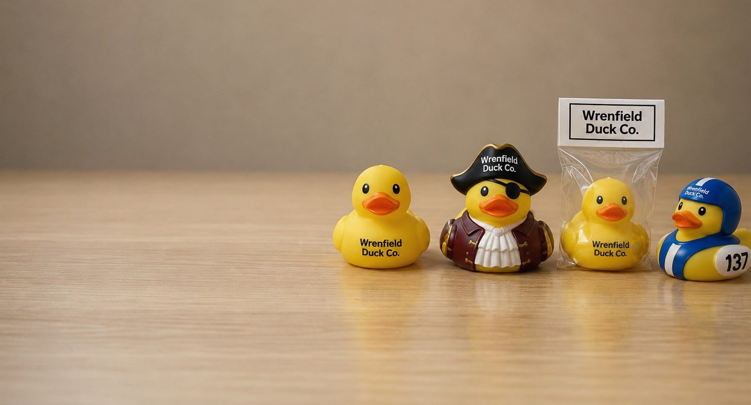 Custom printed rubber ducks with logo
